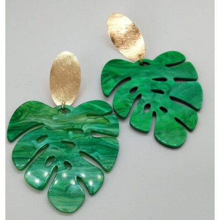 Boucles d'oreilles " Monstera"
