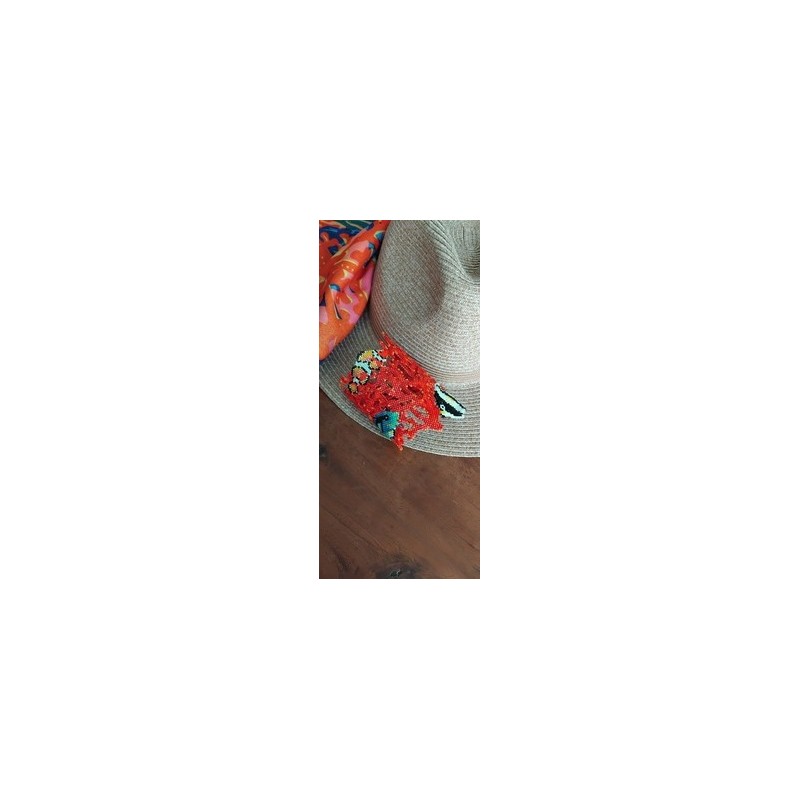 Bracelet manchette corail