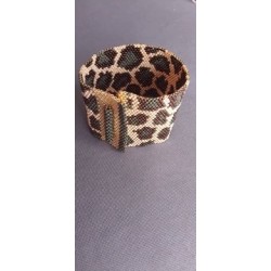 manchette léopard kaki