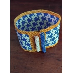 Bracelet pied de poule bleu