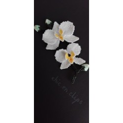 broche Orchidées blanches