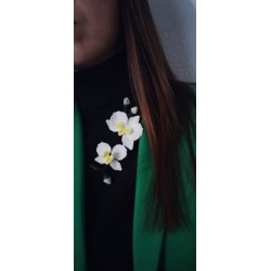 broche Orchidées blanches