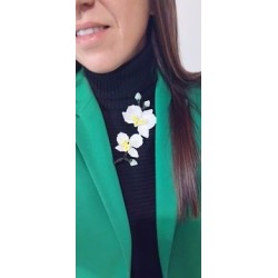 broche Orchidées blanches