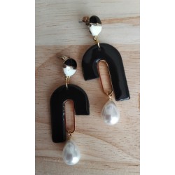 Boucles d'oreilles "Black and white"