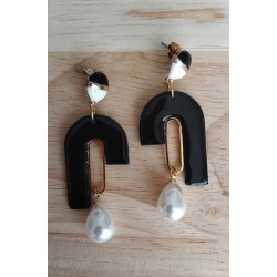 Boucles d'oreilles "Black and white"