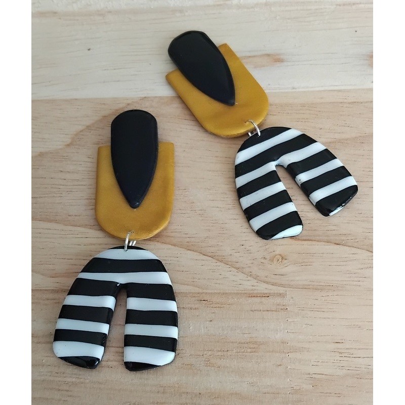 Boucles d'oreilles "marinière"