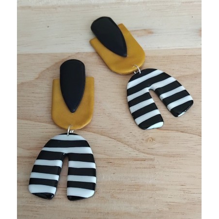 Boucles d'oreilles "marinière"