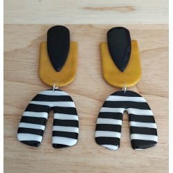 Boucles d'oreilles "marinière"