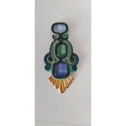 Boucles d'oreilles " vert et bleu"