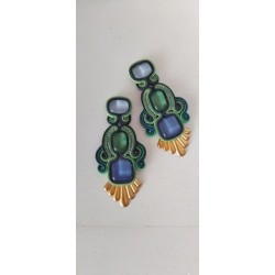 Boucles d'oreilles " vert et bleu"