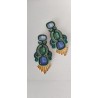 Boucles d'oreilles " vert et bleu"