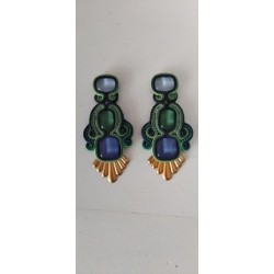 Boucles d'oreilles " vert et bleu"