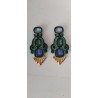 Boucles d'oreilles " vert et bleu"